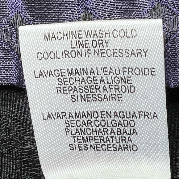 NWOT BCBG MaxAzria Dark Textured Purple Ruffle Collar Dress Women's Size M - Picture 16 of 16